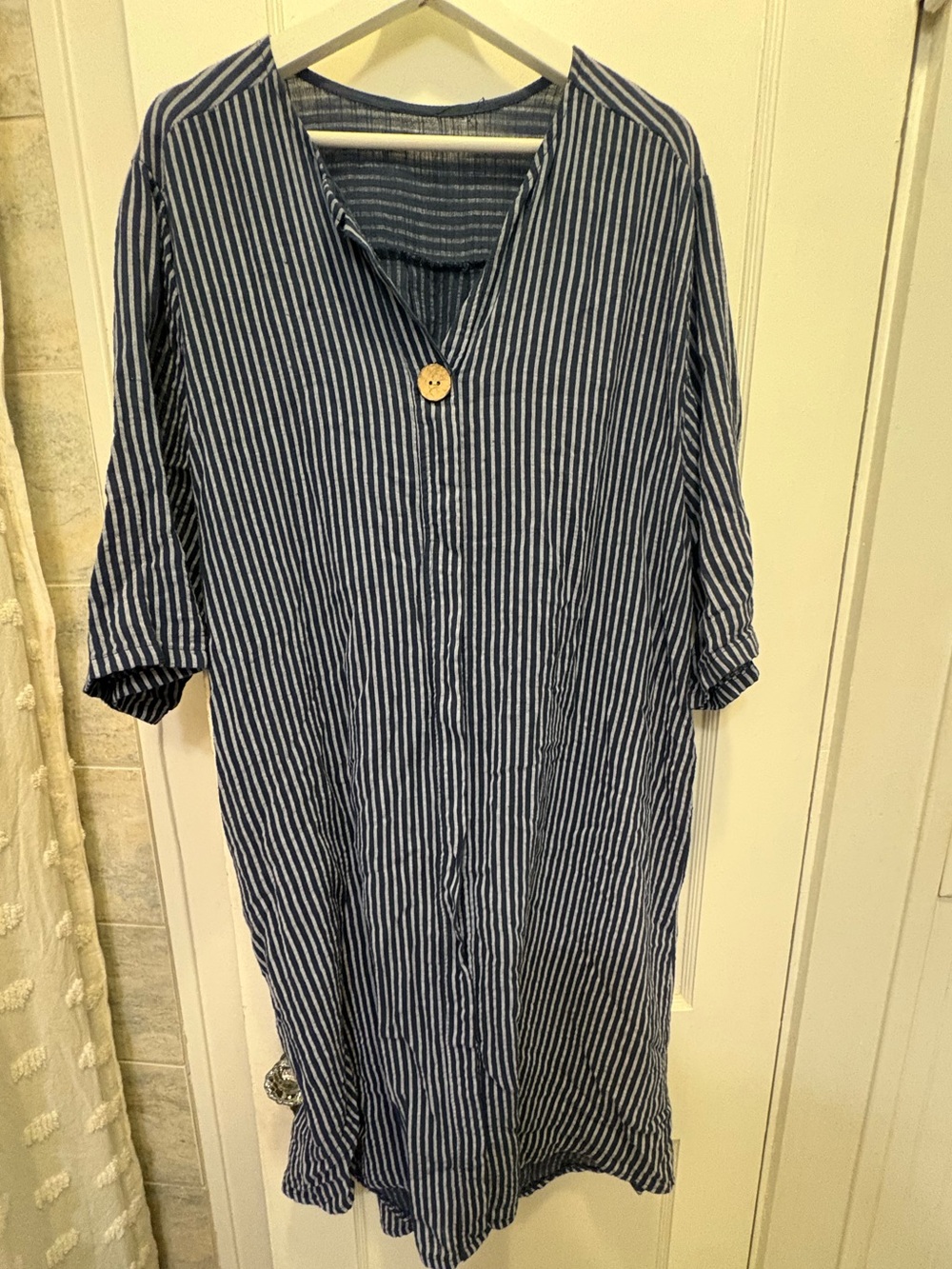 Made in Italy Navy & White Stripe Dress